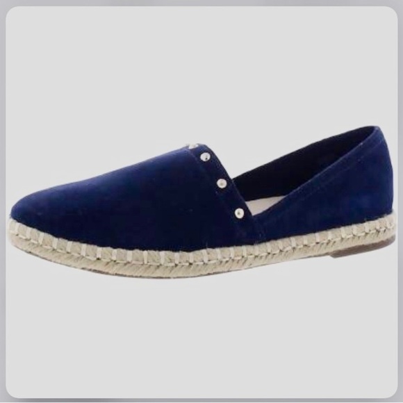 Anne Klein Kaily navy blue suede espadrille slip on flats size 6.5 - Picture 1 of 9